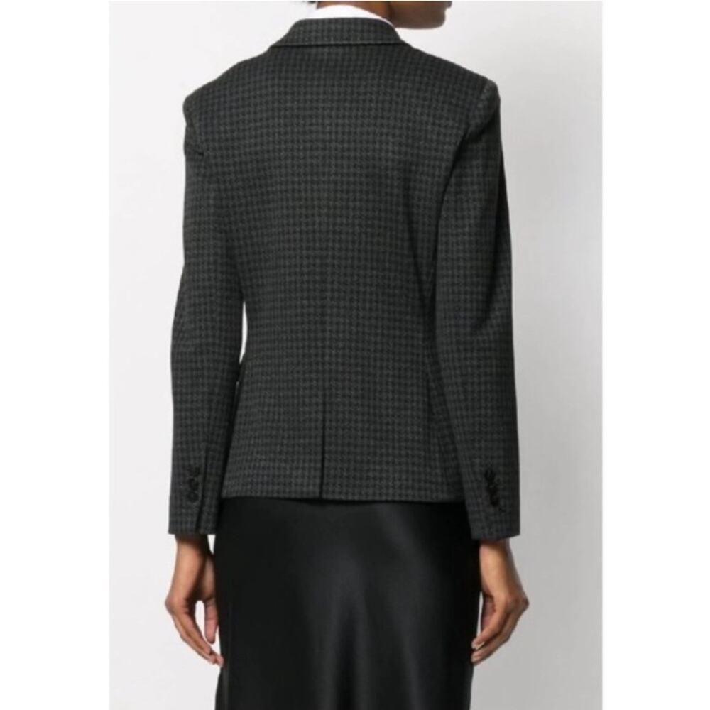 Theory | Shrunken Houndstooth Knit Twill Blazer Jacket Career Gray Black Size 4 - Picture 3 of 10
